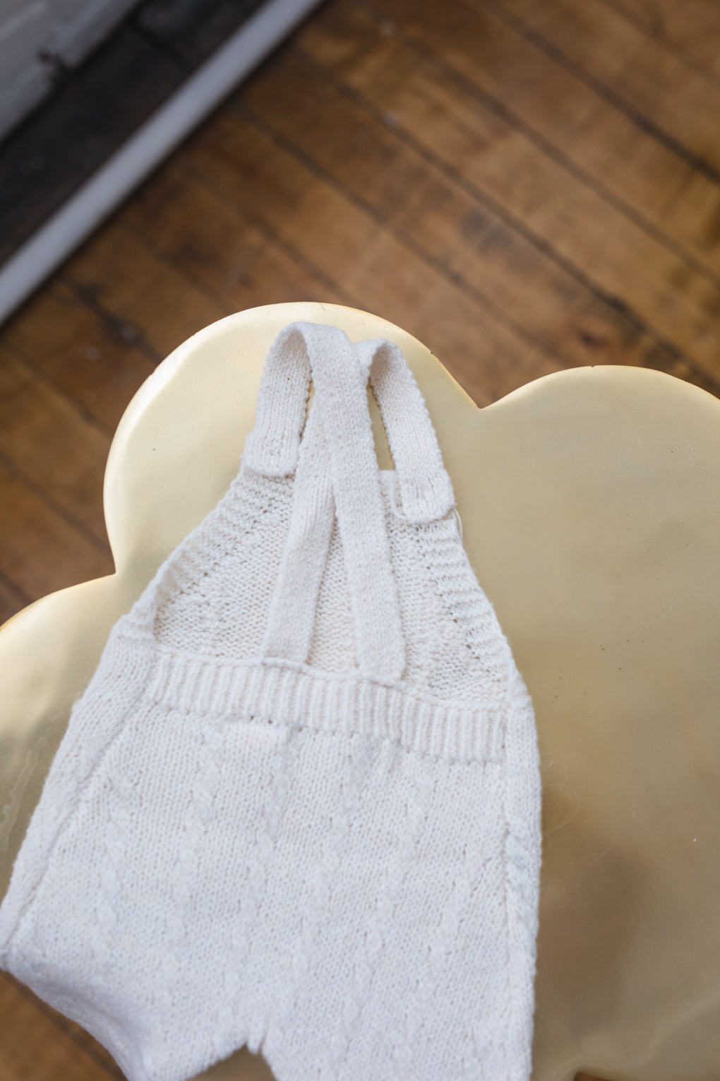 Knitted Cream Overalls Michelle Little Photography