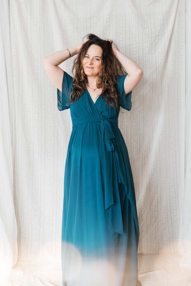 Turquoise maternity maxi sales dress